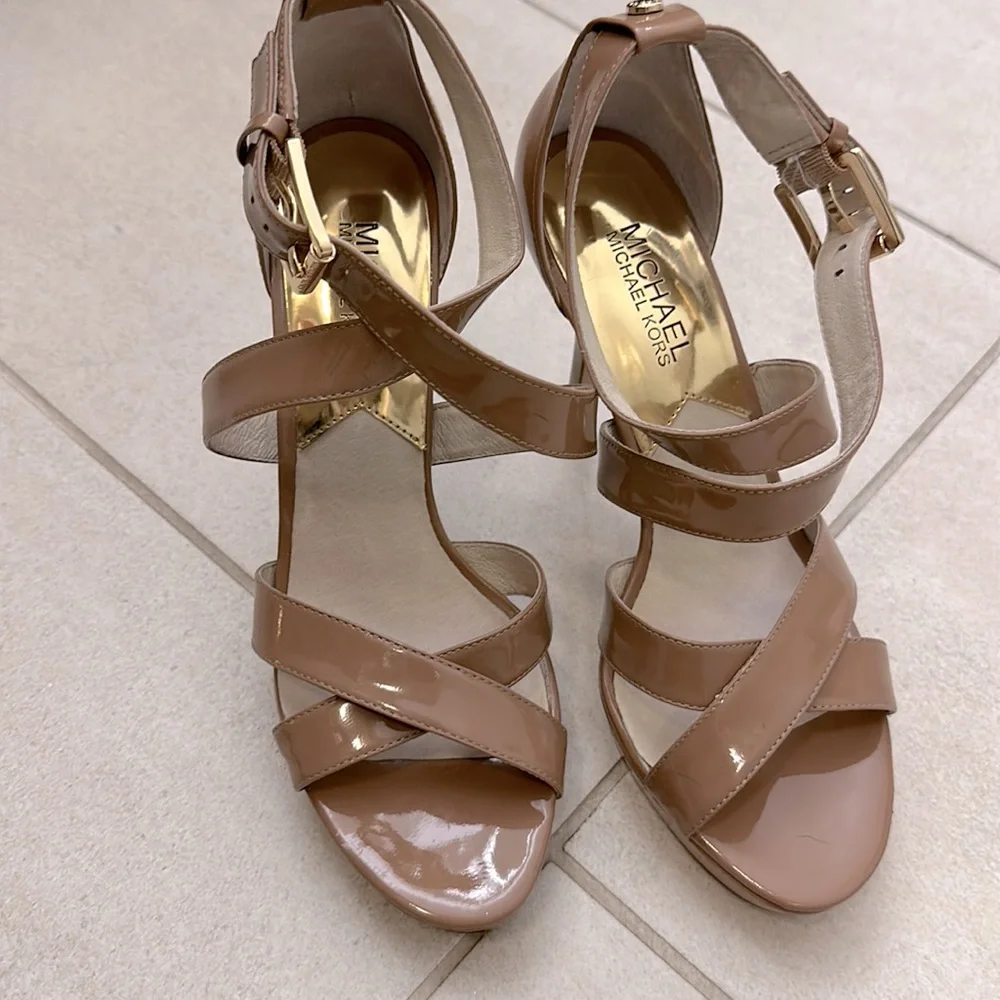 Michael Kors - Nude Strap Platform Heels - Picture 2 of 9